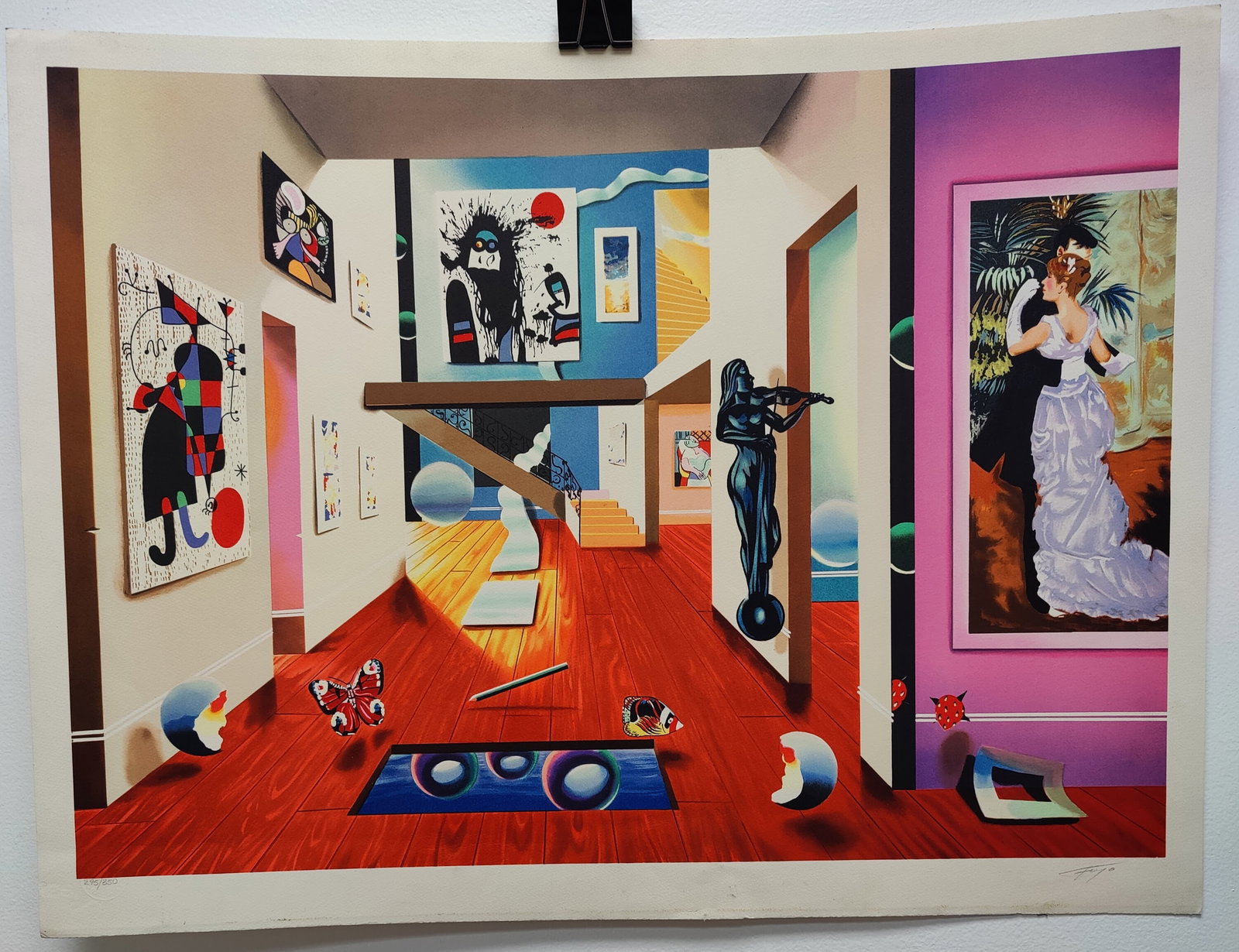 Ferjo L/E Lithograph Homage To The Modern Masters: Fernando de Jesus Oliveira signed Ferjo (Pennsylvania, Brazil, b. 1946 - ) Lithograph titled "Homage to the Masters". Signed Ferjo lower right and numbered 295/350 in a blindstamp, lower left. Good co