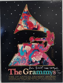 Peter Max Signed 33rd The Grammys Poster 1991