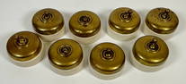 c1910 Lot of 7 British Crabtree Brass & Enamel Light Switches