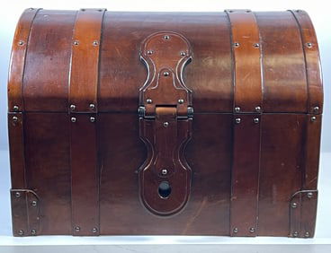 Vintage Poland Designer Leather Bound Trunk