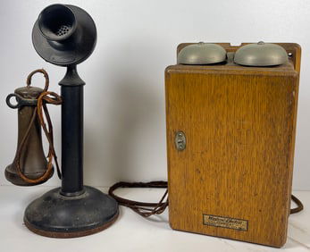 Vintage Western Electric Candlestick Phone & Bell Box
