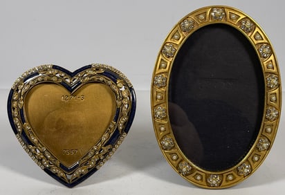 Lot of 2 Jeweled Photo Frames
