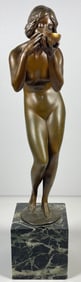 Victor Heinrich Seifert, (Austrian, 1873-1953) "Thirsty" Nude Bronze