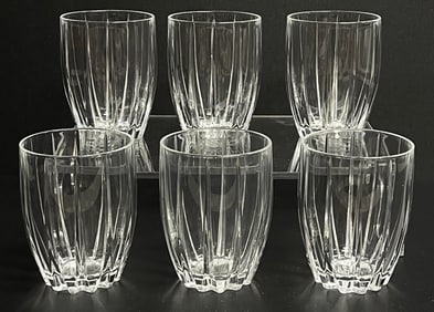Lot of 6 Omega by Waterford Two Cut Crystal Glassware