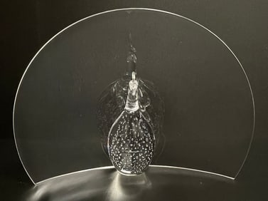 Vintage Steuben Glass Peacock by Bernard X. Wolff
