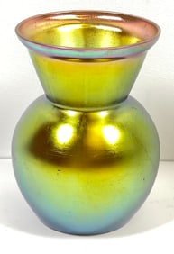 c1930 Art Deco Karl Wiedmann WMF Myra Footed Art Glass Cabinet Vase