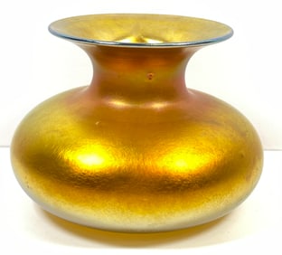 c1930 Art Deco Karl Wiedmann WMF Myra Footed Art Glass Vase