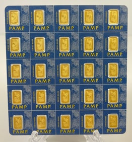 25 Perth Mint 1 Gram 99.99% Sequential Gold Bars