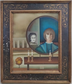 Igor Galanin O/C Mod Figure Surrealist Painting 1976