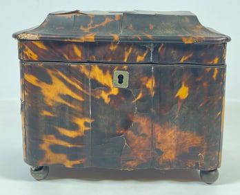 A George III Tortoise Shell Tea Caddy