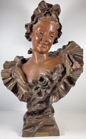 Gustavo Oboils Delgado (1858-1910) 'Premières Roses' Bronze Bust