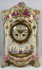 19th Century Meissen Porcelain Painted Clock