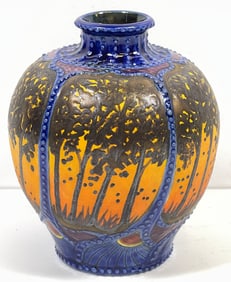 Stephanie Young Clearwater Designs Lil' Sunset with Sapphire Art Pottery Vase