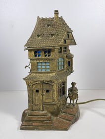 Franz Bergmann (1861-1936) Vienna Bronze Table Lamp 'Cobbler'