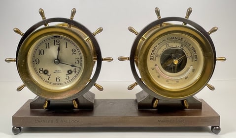 Chelsea Clock Co. "Claremont" Ship's Bell Clock & Barometer Set