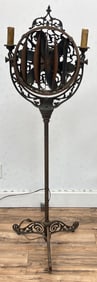 The Cincinnati Victor Co. "Luminaire" Floor-Standing Two Light Fan