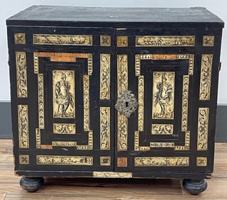18th Century Renaissance Lombardy Cabinet in Ebony and Bone