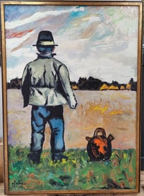 Illegibly Signed Eastern European School Bucolic Painting