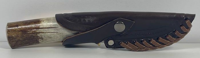 Vintage Alaska Leather Sheath Bone Handle Knife