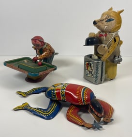 Lot of 3 Wind Up Tin Toys