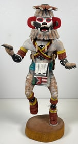 Wilfred A Tewawina (Hopi, b. 1978)i Kachina "Hon Kachina" White Bear