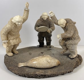 Vitaliy Martynets (1951-) Carved Bone Sculpture Dancers