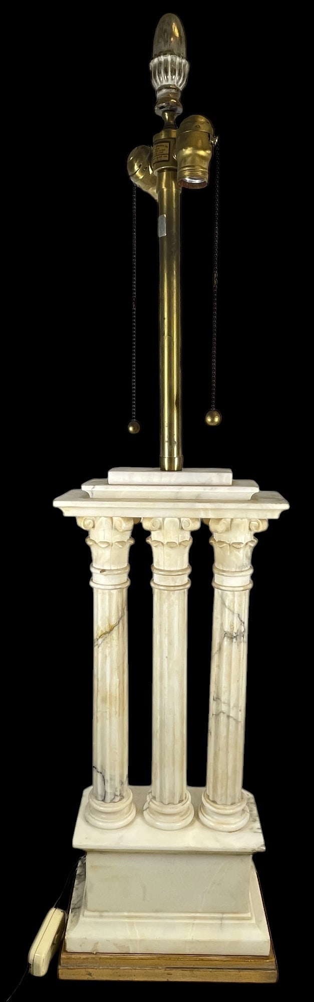 Vintage Hollywood Regency Marble Roman Column Lamp by Marbro (1 of 5)