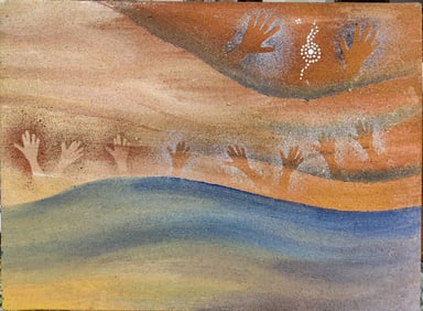 Max Mansell Hands in a Cave Sand Painting 1996