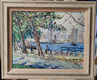 Illegibly Signed Eastern European Park Landscape