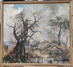 Paulina Turska O/C Cloudy Winter Landscape
