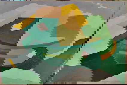 Verla Leone Birrell O/C Titled Seascape Aerial View