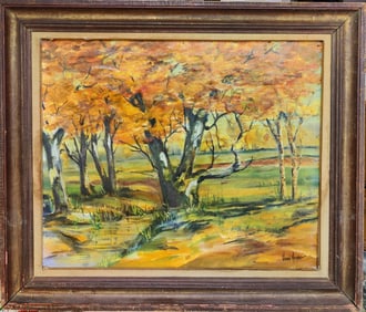 Jere Henry Signed Impressionist Autumn Landscape