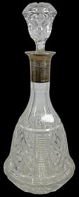 19th Century German 835 Silver & Crystal Decanter