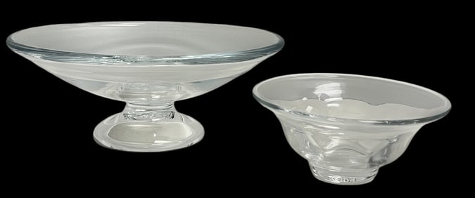 Lot of 2 Simon Pierce Crystal Bowls