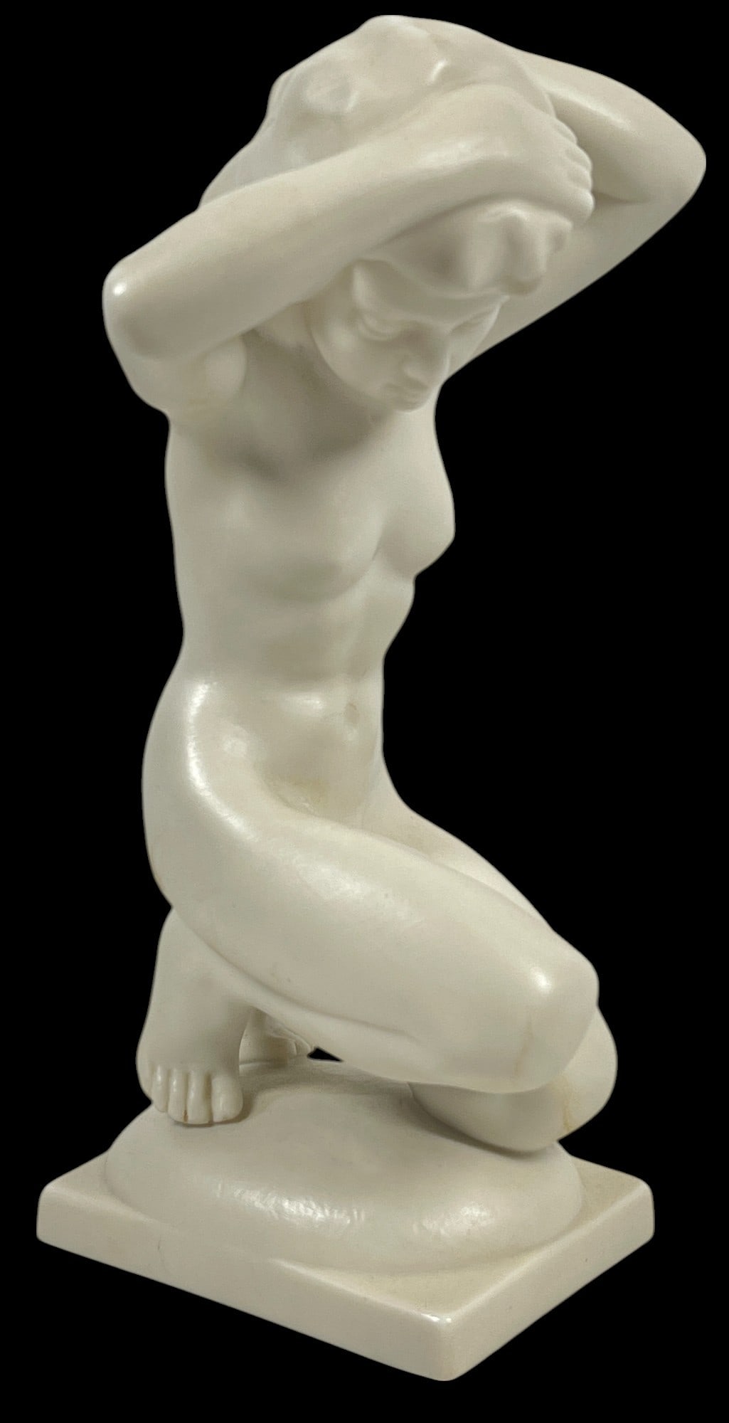 Rare "After The Bath" Porcelain Statue K. Tutter Signed: Exceptional Detailed "After The Bath" Art Deco Porcelain Statue By "K.Tutter" (1883 - 1963). Signed By Artist, hallmarked on bottom. Overall very good condition. Measures 7 inches high, 3.75 inches wi