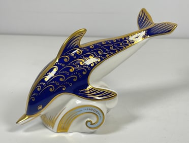 Vintage Royal Crown Derby Imari Dolphin