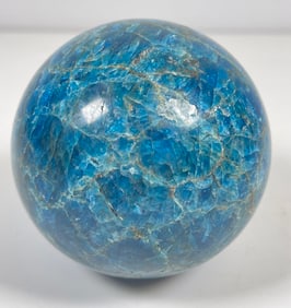 Polished Turquoise Blue Apatite Mineral Sphere