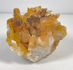 Mango Quartz / Iron Oxide Crystalline Cluster