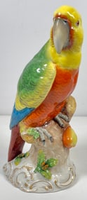 19th Century Manner of Meissen German Porcelain Parrot