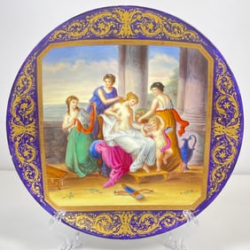 19th Century Hand Painted Cobalt Royal Vienna Style Portrait Plate