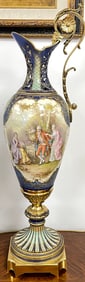 Monumental Sevres Style Gilt Bronze Mounted Ewer