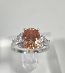 Vintage 14k White Gold & Tanzanite Cocktail Ring size 8