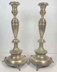 c1910 Pair Austrian Silver Candlesticks