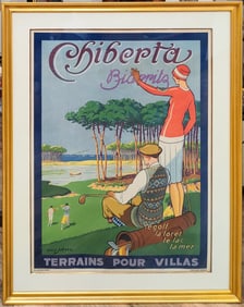 After Louis Asse Biarritz Chiberta French Golf Poster