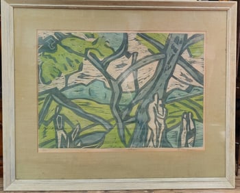 Ted Turner L/E Woodblock Print Titled Autumn