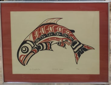 John E. Livingston L/E Lithograph KWA-GIULTH Salmon