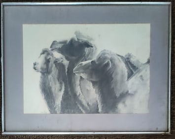Eva Van Rijn Pencil Drawing Three Camels Profile