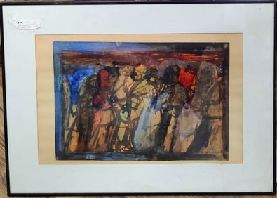 Alexander Bukowski W/C Abstract Figural 1959