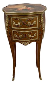 19th Century Vernis Martin Bronze Mounted Two Drawer Stand