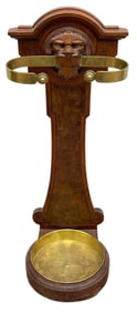 Victorian Umbrella Stand with Carved Lion Head